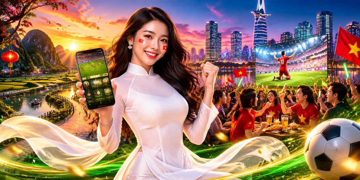 Người phụ nữ mặc áo dài xem cá cược bóng đá Việt Nam