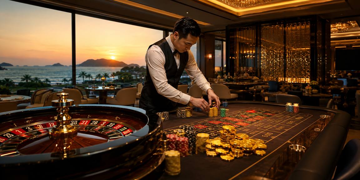 Bàn roulette tại bãi biển