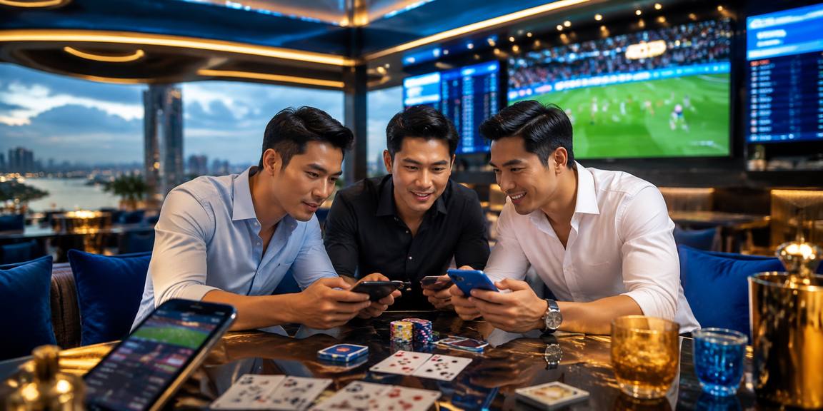 Màn hình cá cược thể thao với đèn neon sáng rực
